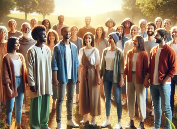 DALL·E 2024-10-17 00.20.52 - A realistic and inspiring image for the International Day for the Elimination of Racial Discrimination. The scene shows a group of diverse people stan